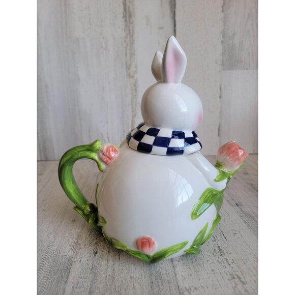 Mercuries Rabbit bunny AS IS Teapot spring tulip - Picture 9 of 16